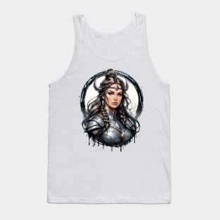 Valkyrie viking female warrior retro vintage cartoon design Tank Top